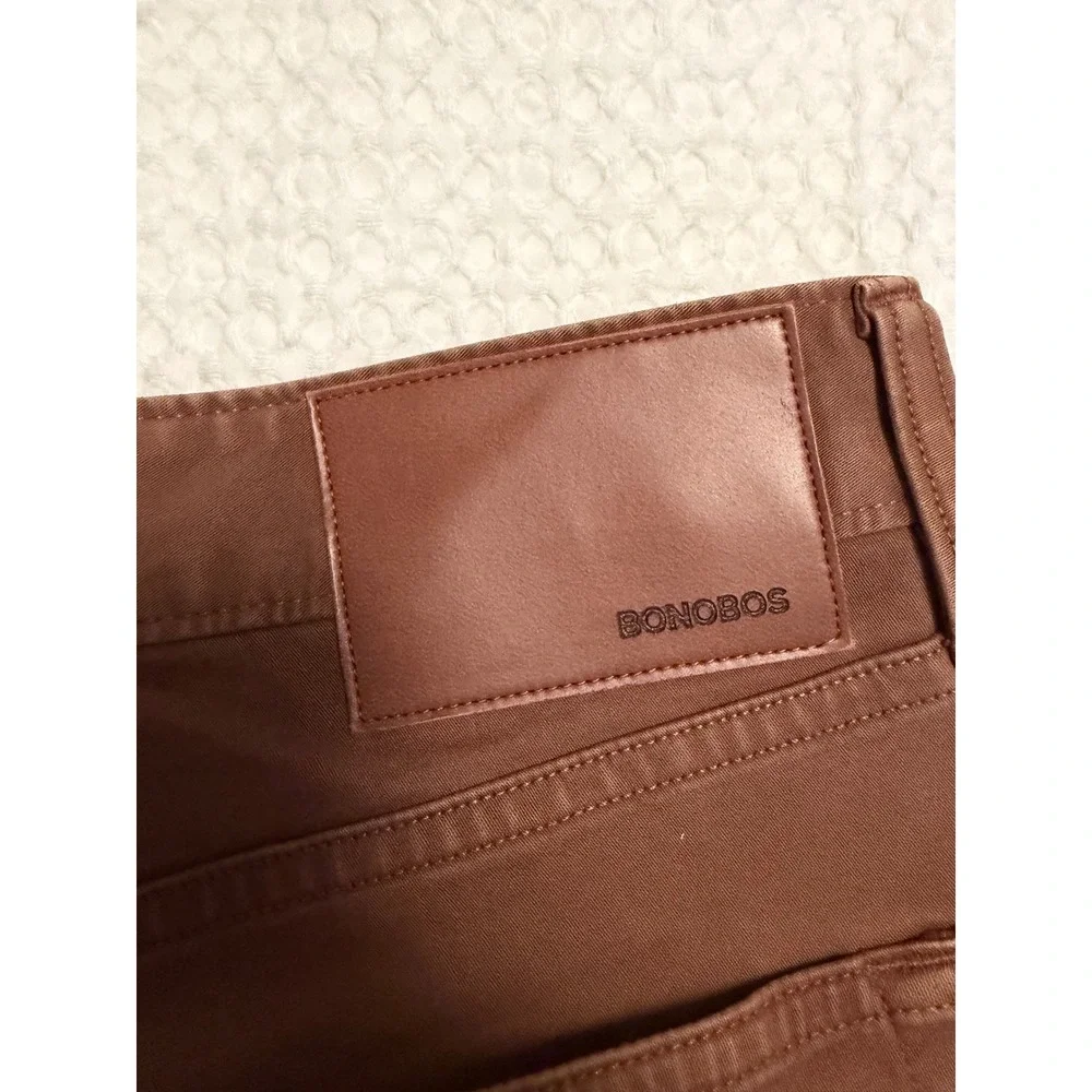 Bonobos Mens 35x32 Five Pocket Pants Rust Brown Straight Leg Casual Chinos